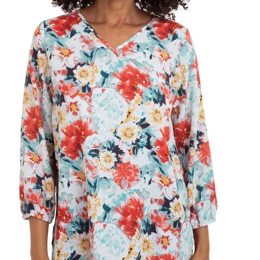 Mario Serrani ItalyWomen's V Neck Blouse Top XXL